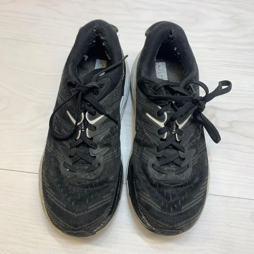 Hoka One One Shoes Gaviota 4‎ Women's Size 8B Black White Athletic Sneaker